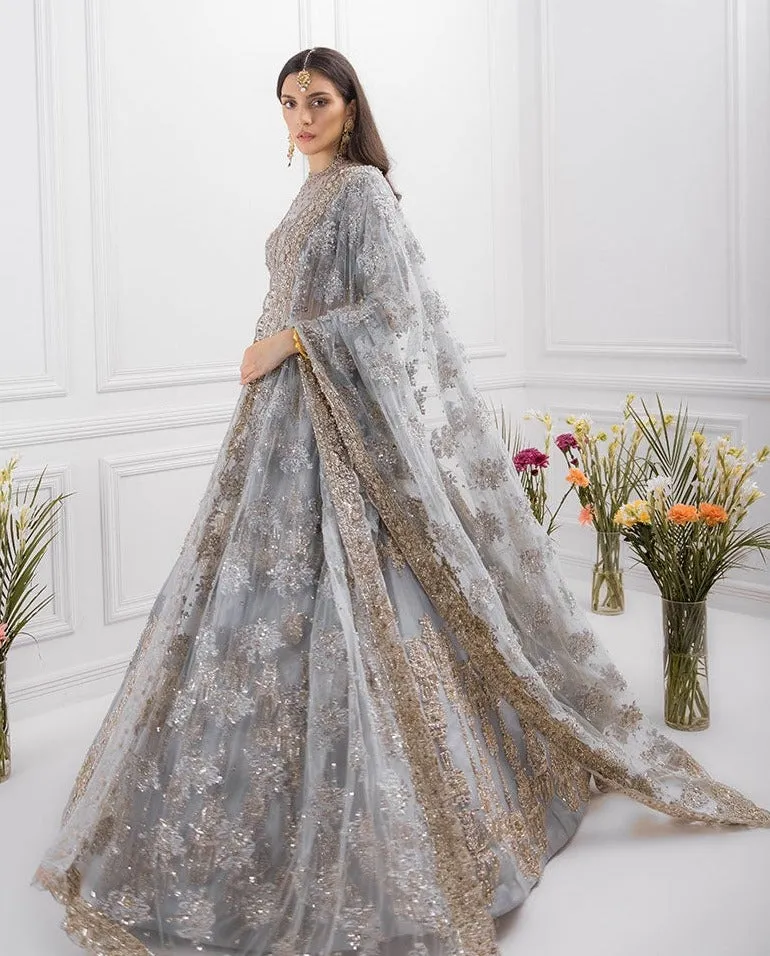 Indian Ice Blue Lehenga Choli for Bridal Wear #BN1218
