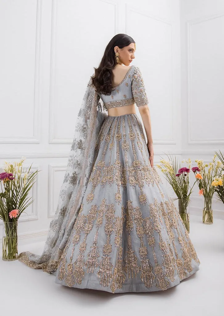 Indian Ice Blue Lehenga Choli for Bridal Wear #BN1218