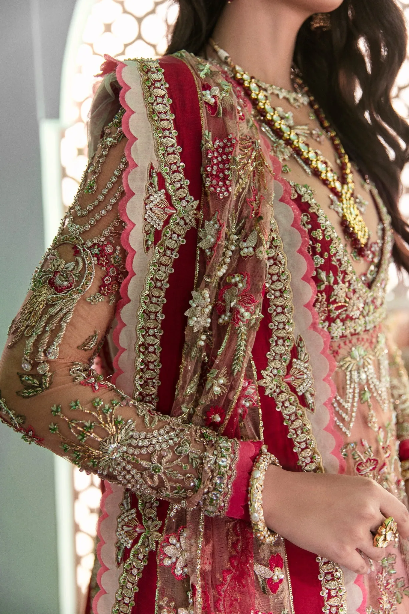 Indian Multicolor Stone Work Bridal Lehenga #BN1168