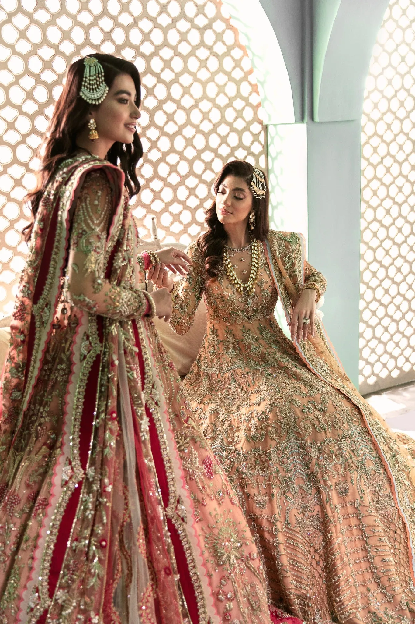 Indian Multicolor Stone Work Bridal Lehenga #BN1168