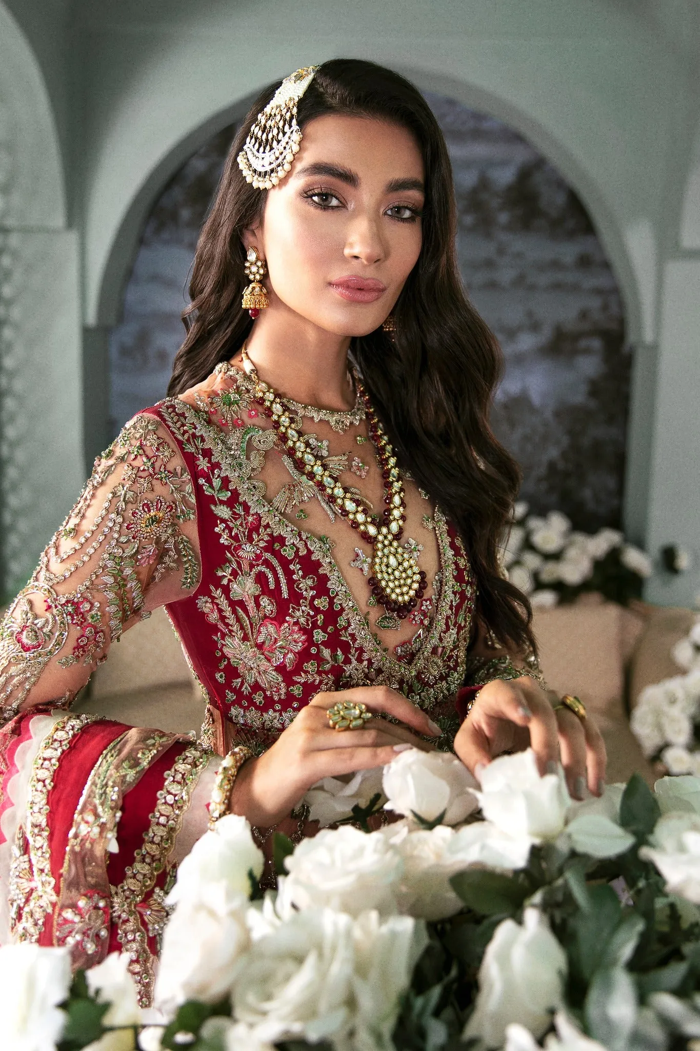 Indian Multicolor Stone Work Bridal Lehenga #BN1168