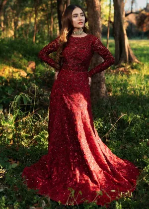 Indian Plain Red Lehenga in Mermaid Gown Style #BN1174
