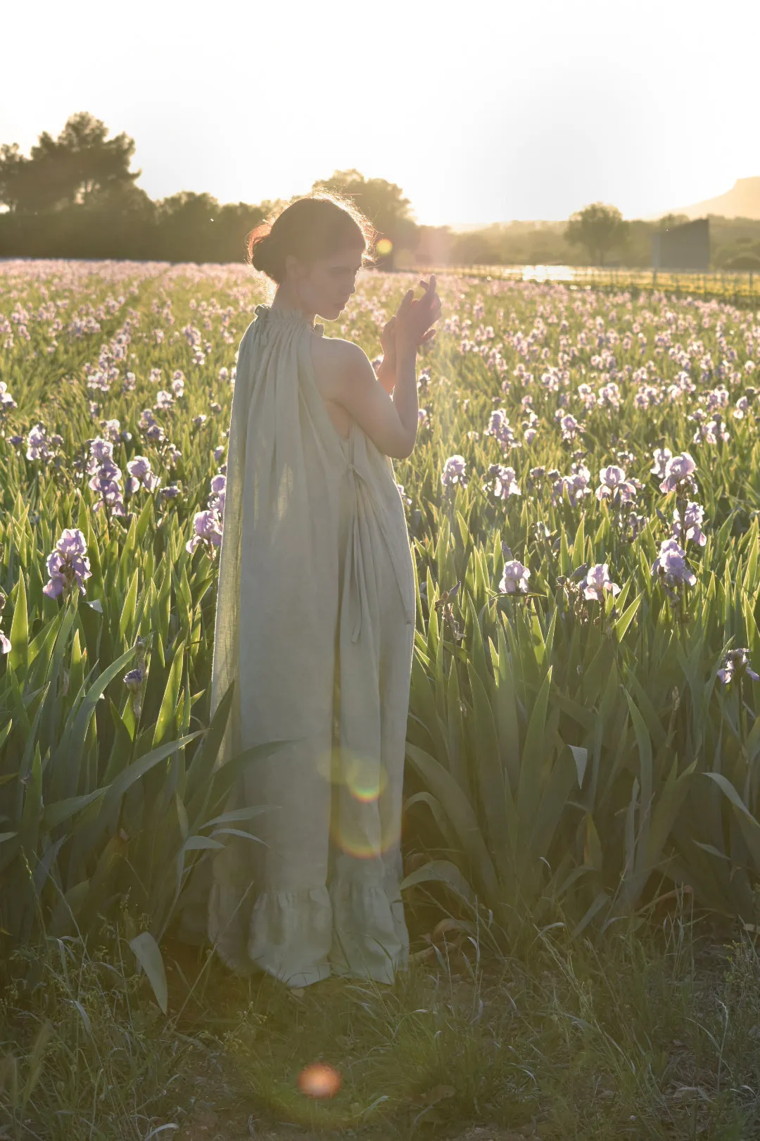 Iris Gown in Celadon Linen - Long or Midi (Pre-Order, Ships April 15)