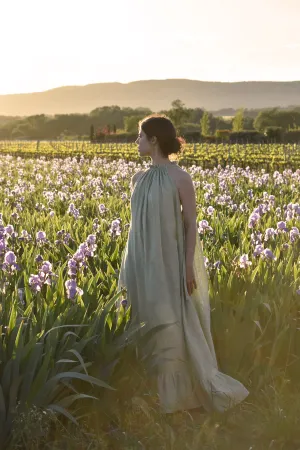 Iris Gown in Celadon Linen - Long or Midi (Pre-Order, Ships April 15)