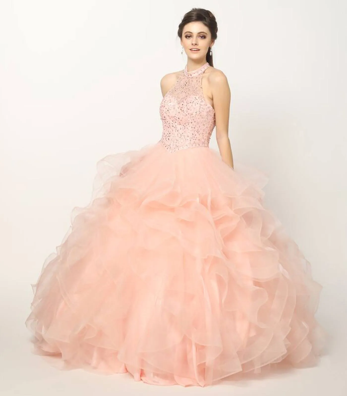 Juliet 1420 Crystal Beading Layered Tulle Skirt Quinceanera Dress