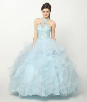Juliet 1420 Crystal Beading Layered Tulle Skirt Quinceanera Dress