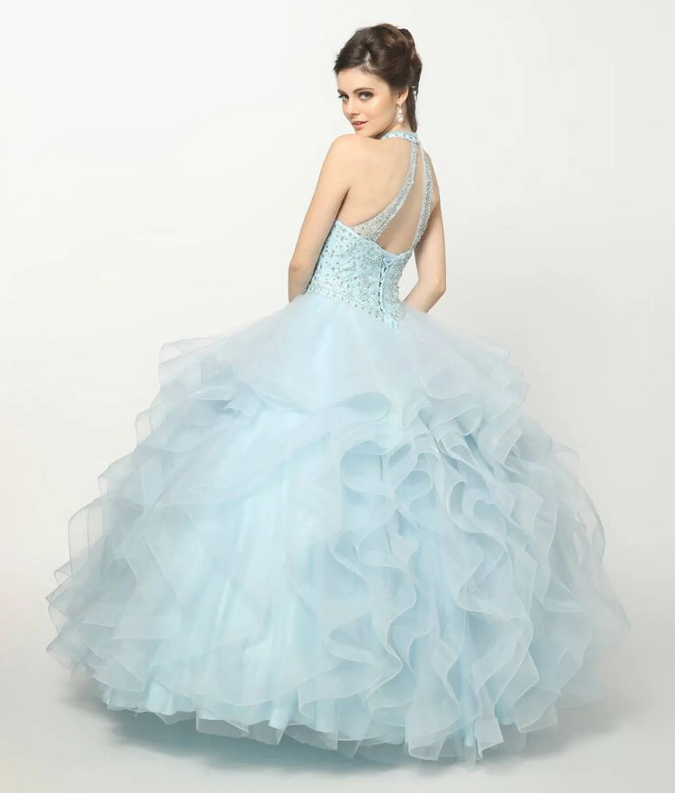 Juliet 1420 Crystal Beading Layered Tulle Skirt Quinceanera Dress