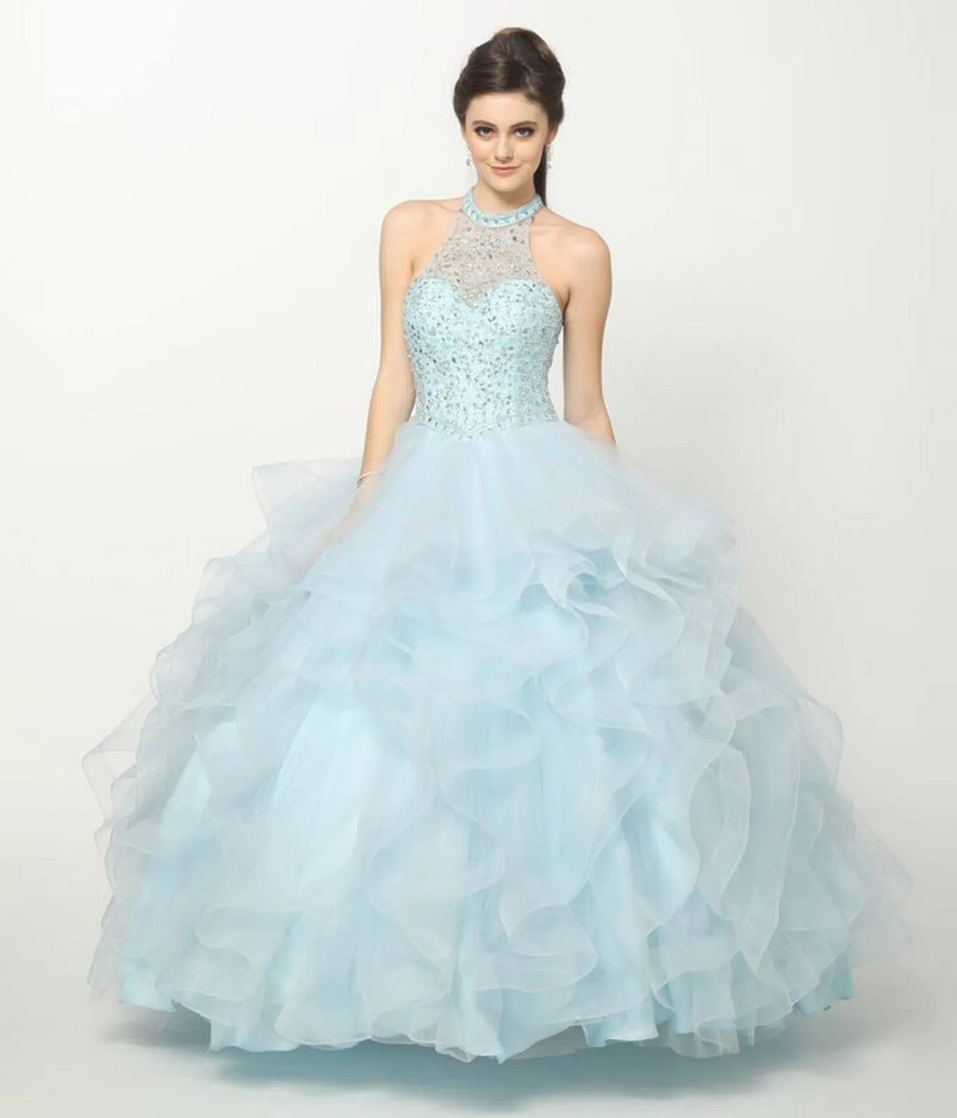 Juliet 1420 Crystal Beading Layered Tulle Skirt Quinceanera Dress