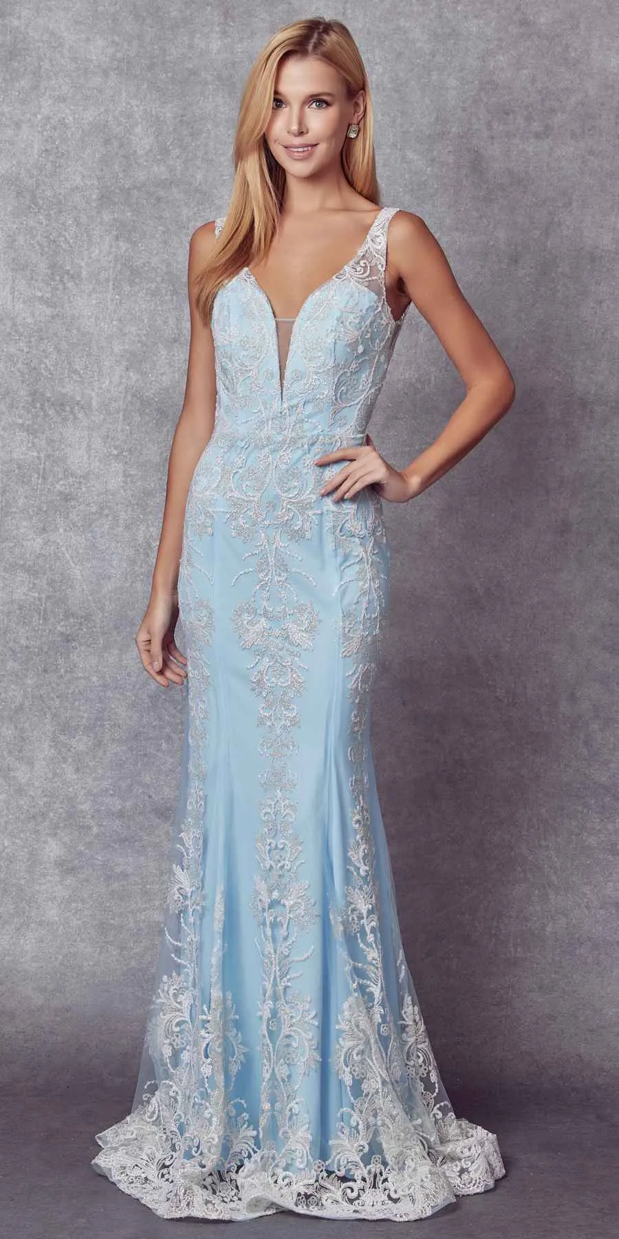 Juliet 277 Fancy Glitter Design Tulle Mermaid Dress