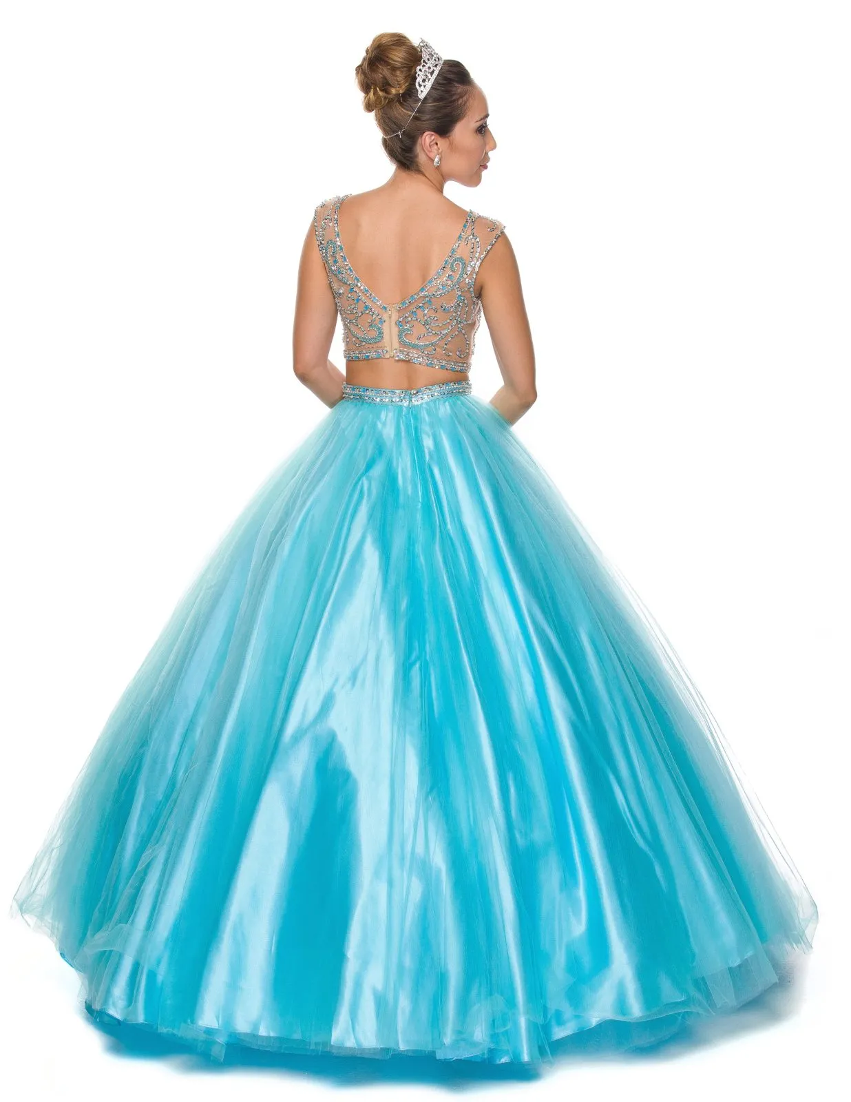 Juliet 338 Quinceanera Dress 2-Piece Bateau Neckline Cap Sleeve