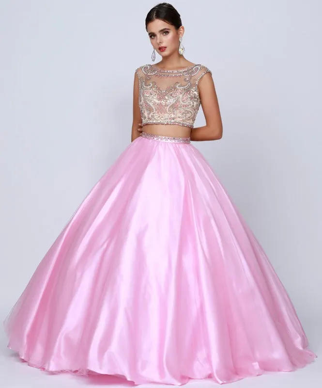 Juliet 338 Quinceanera Dress 2-Piece Bateau Neckline Cap Sleeve