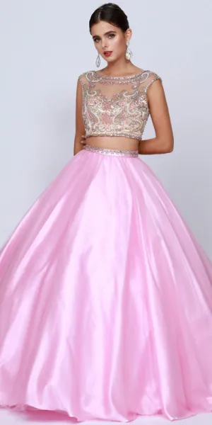 Juliet 338 Quinceanera Dress 2-Piece Bateau Neckline Cap Sleeve