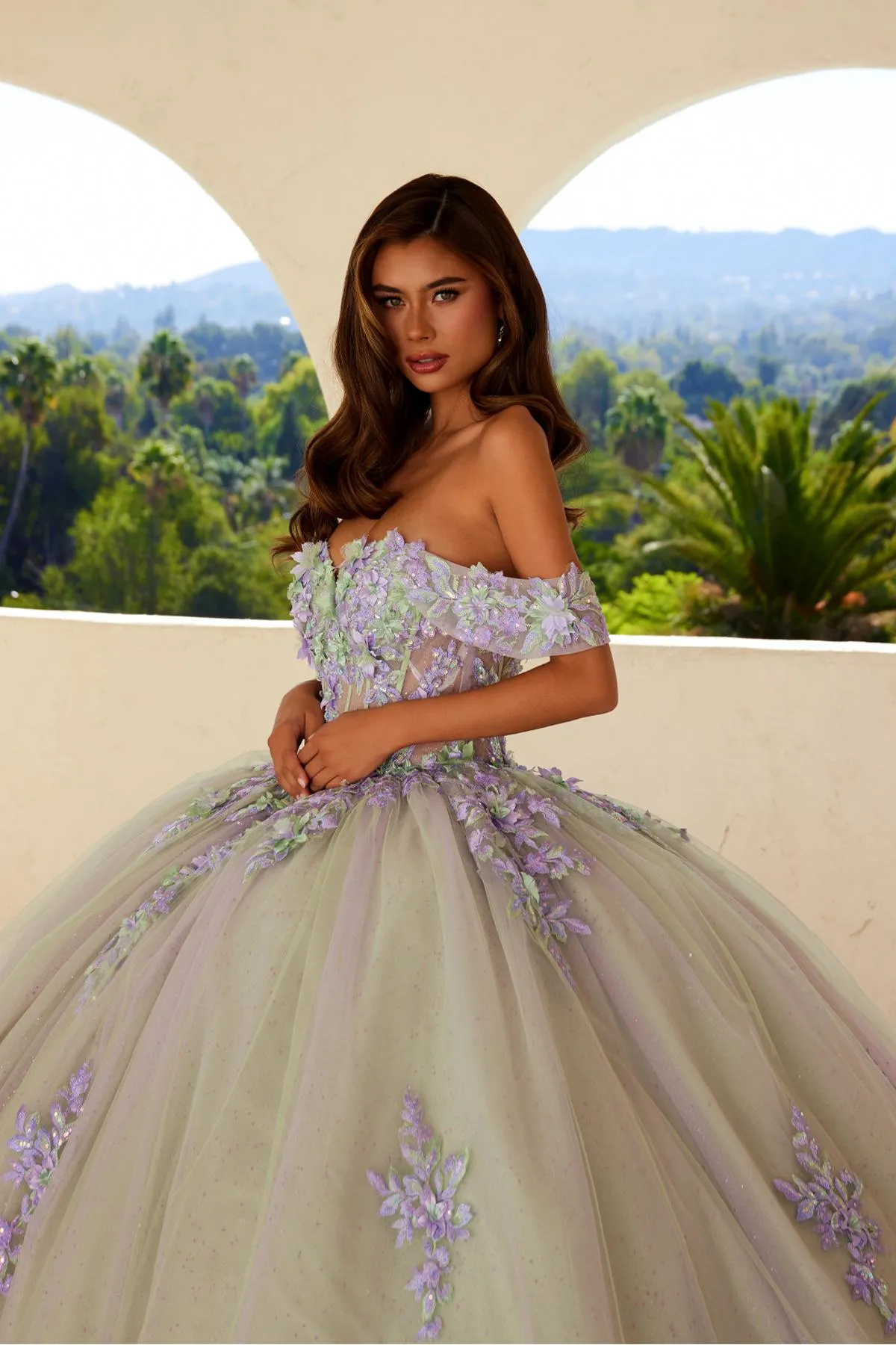 Juliet JT1479J Off the Shoulder Poofy Quinceanera Ball Gown