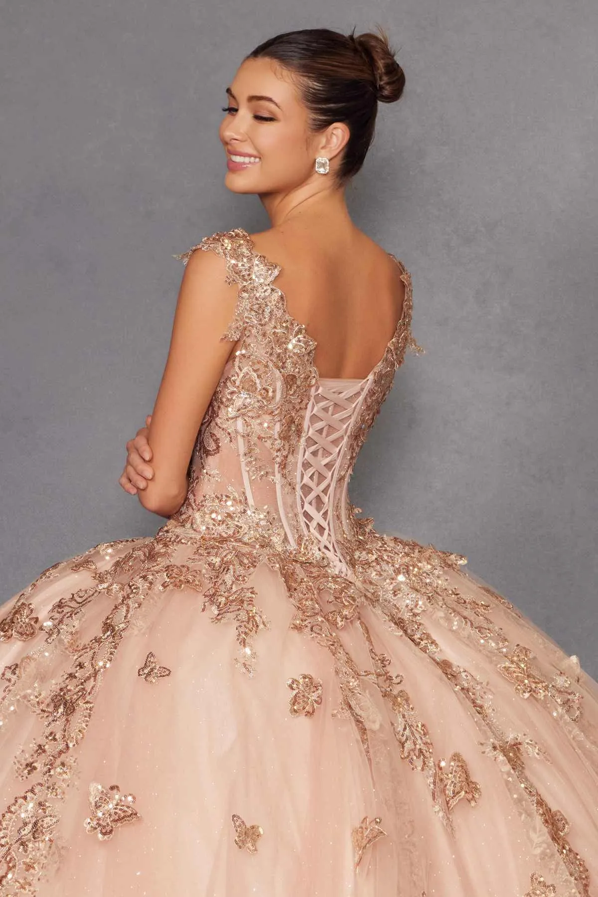Juliet JT1485J Off the Shoulder Cinderella Quinceanera Ball Gown