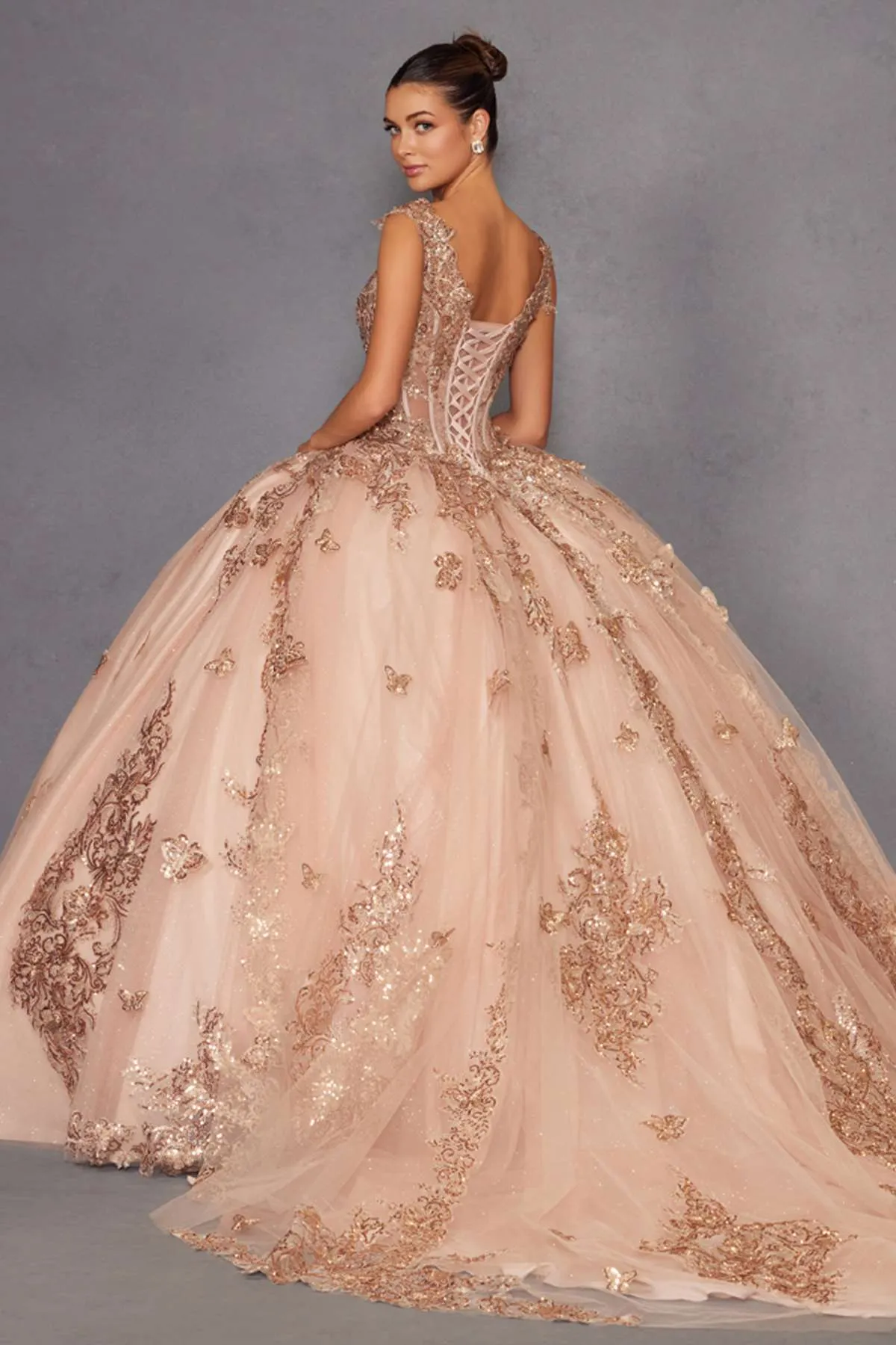 Juliet JT1485J Off the Shoulder Cinderella Quinceanera Ball Gown