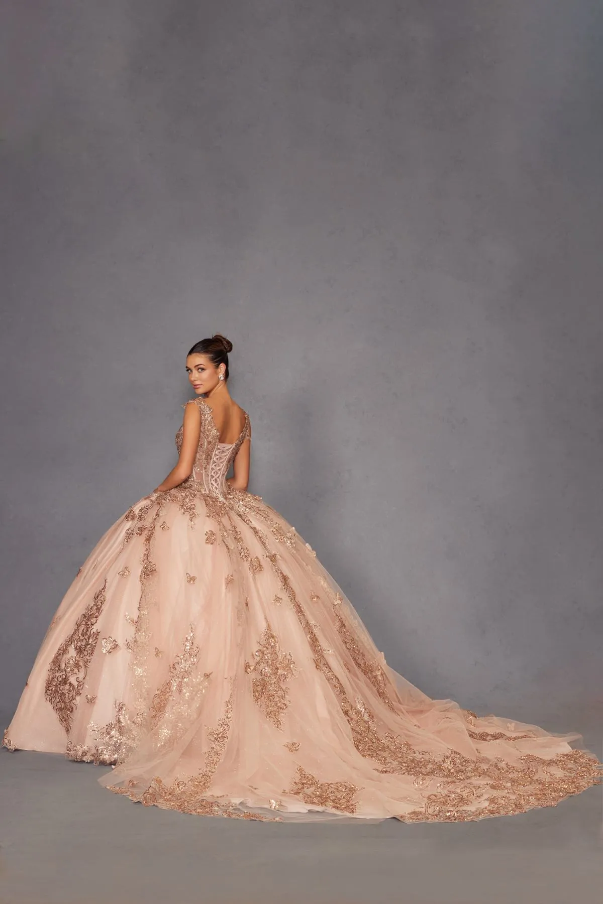 Juliet JT1485J Off the Shoulder Cinderella Quinceanera Ball Gown
