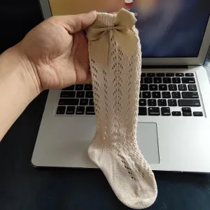 Lace and Silk Bows Socks