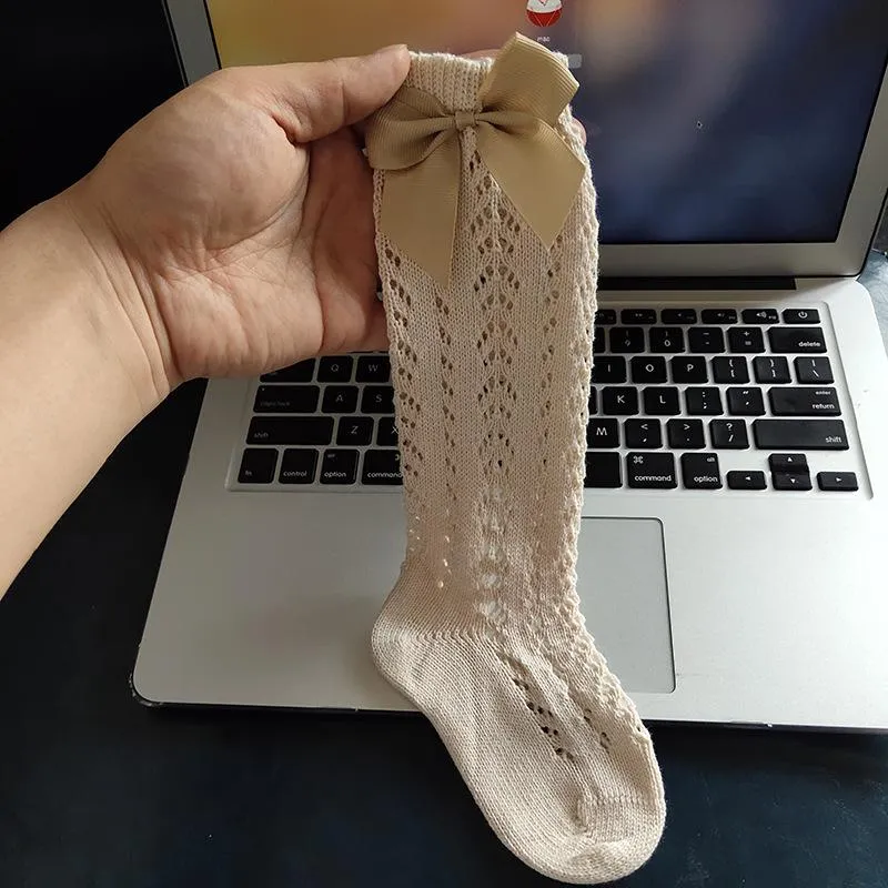 Lace and Silk Bows Socks