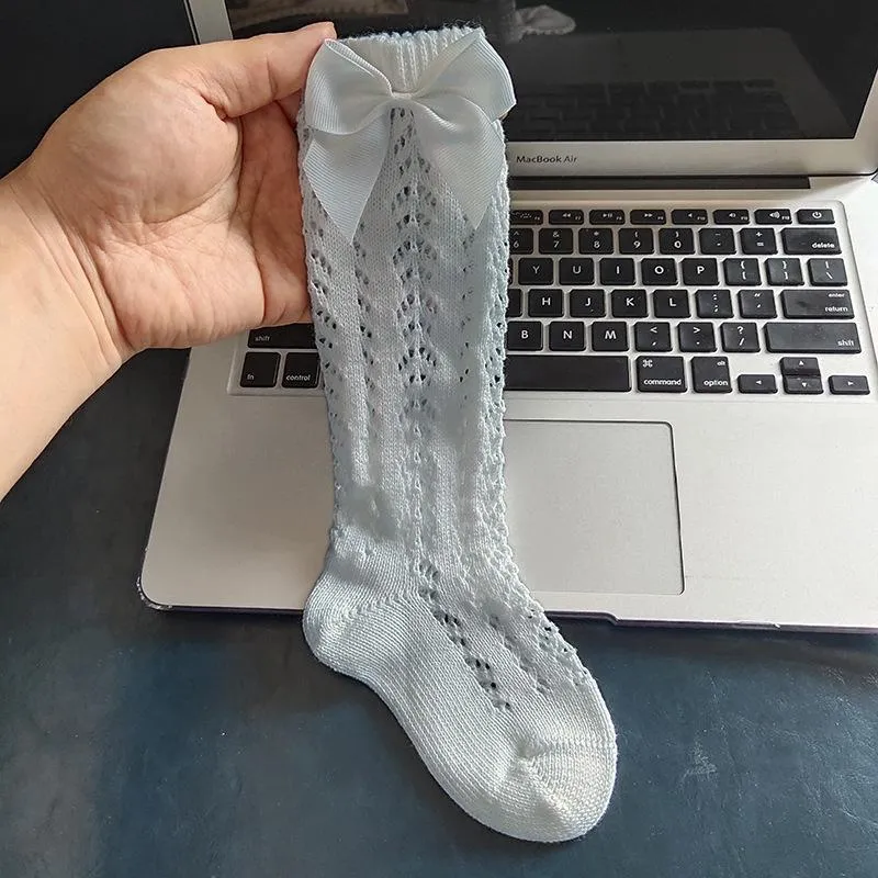 Lace and Silk Bows Socks