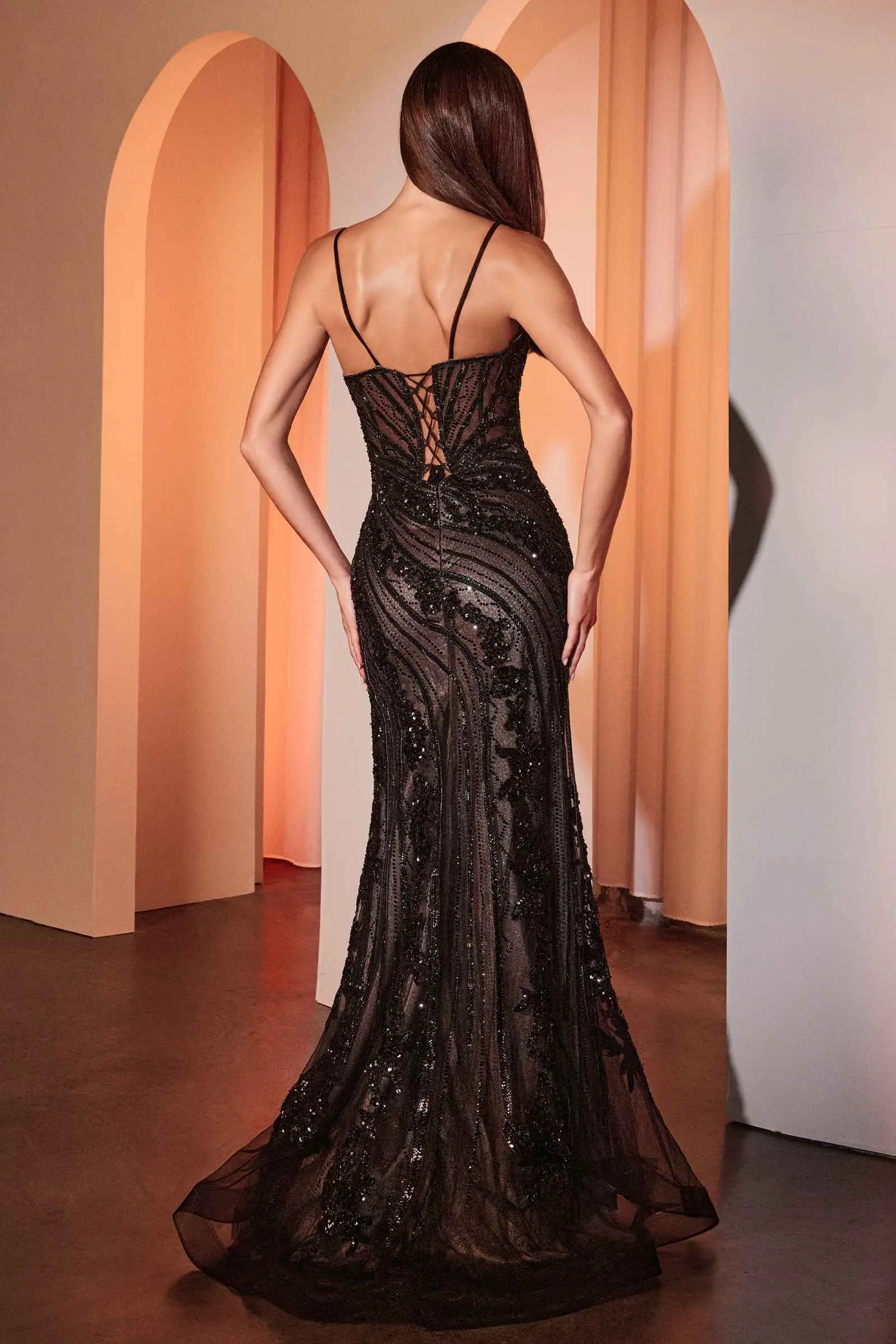 Ladivine CC0389 Dress Lace Embellished Fitted Gown