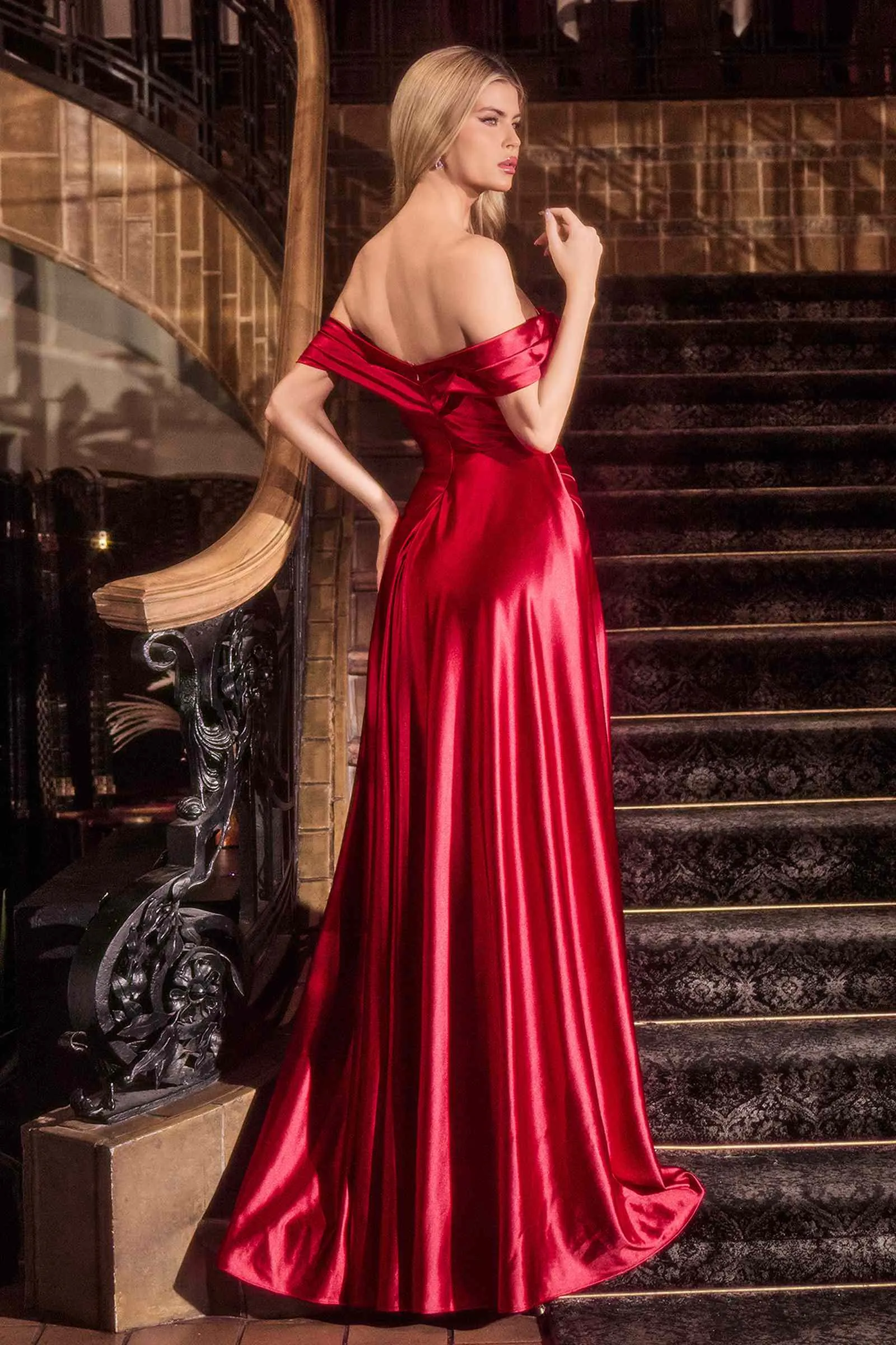 Ladivine J880 Dress Off The Shoulder Fitted Gown