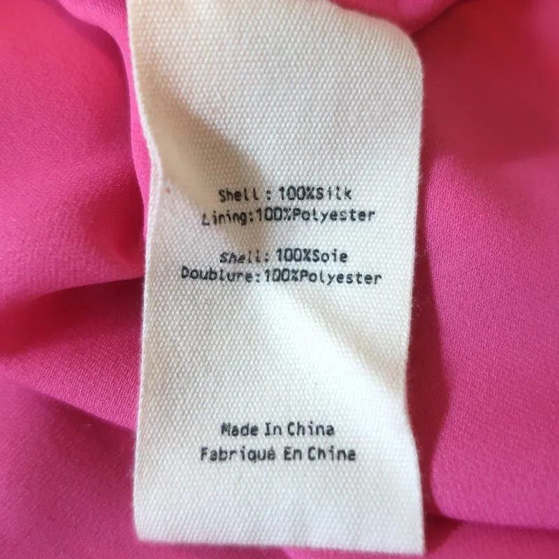 L'Agence Jodie Slip Dress Pink Printed Silk Satin Size 10