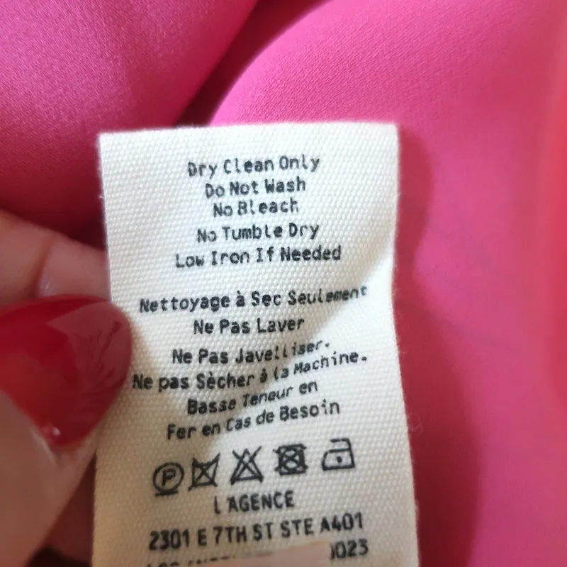L'Agence Jodie Slip Dress Pink Printed Silk Satin Size 10