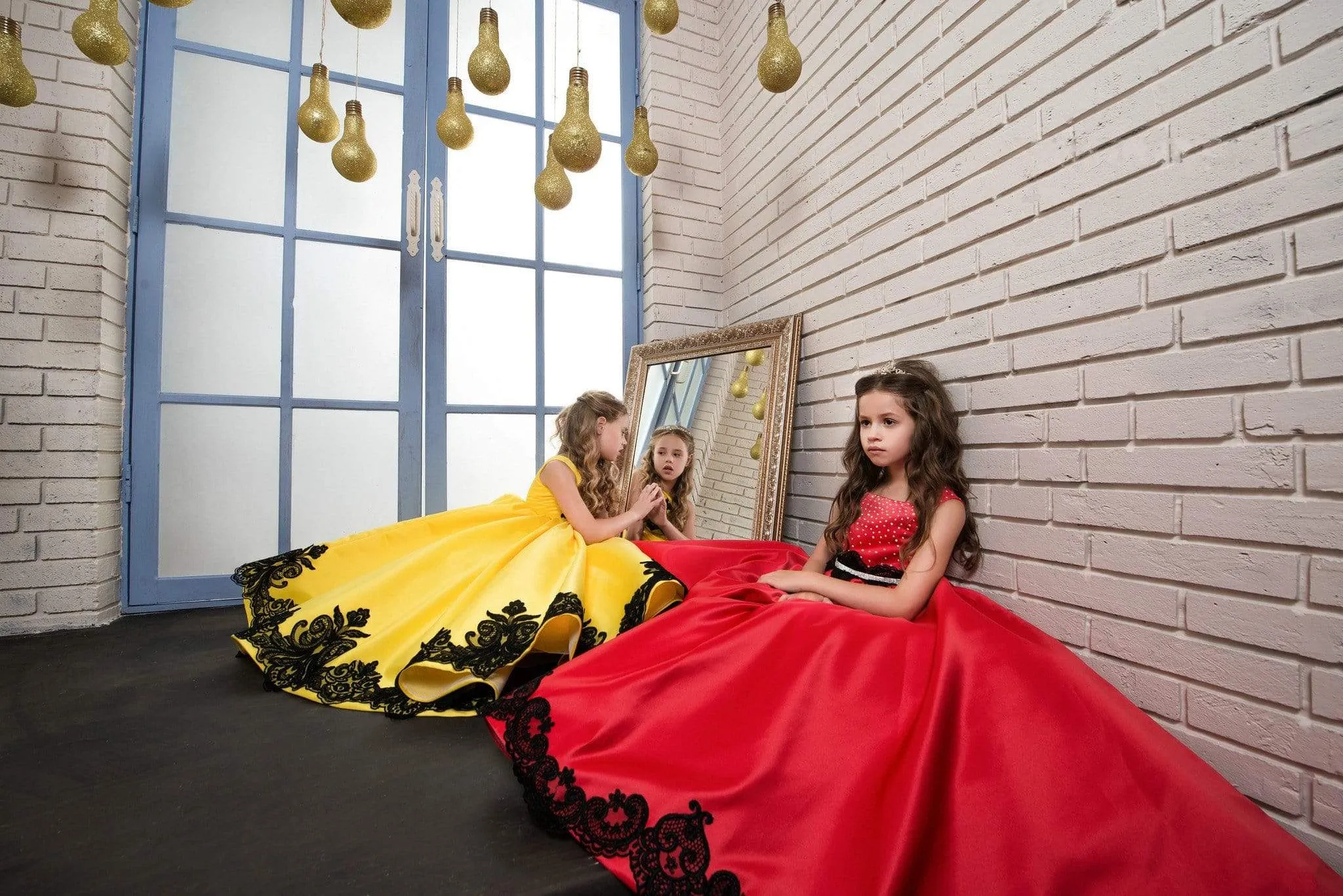 Laredo Yellow Dress with Black Lace