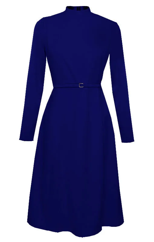 Laren High Neck Midi Dress with Long Sleeves