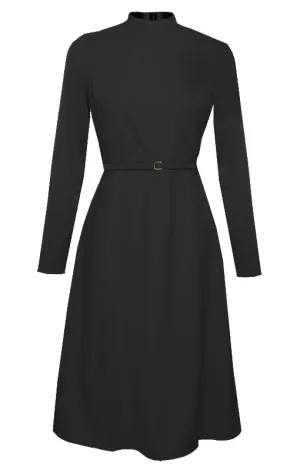 Laren High Neck Midi Dress with Long Sleeves