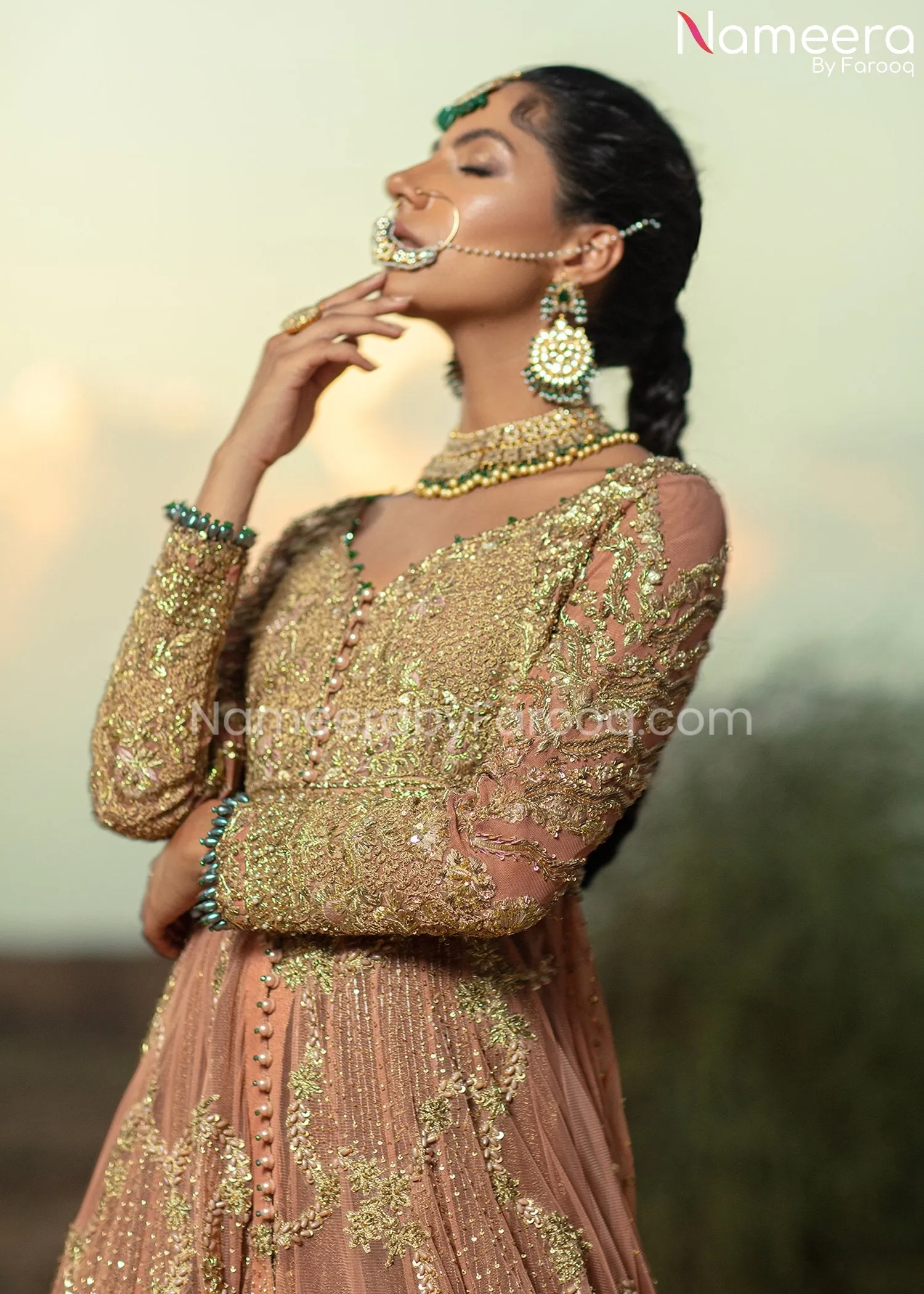 Latest Bridal Lehenga with Traditional Gown #BS658
