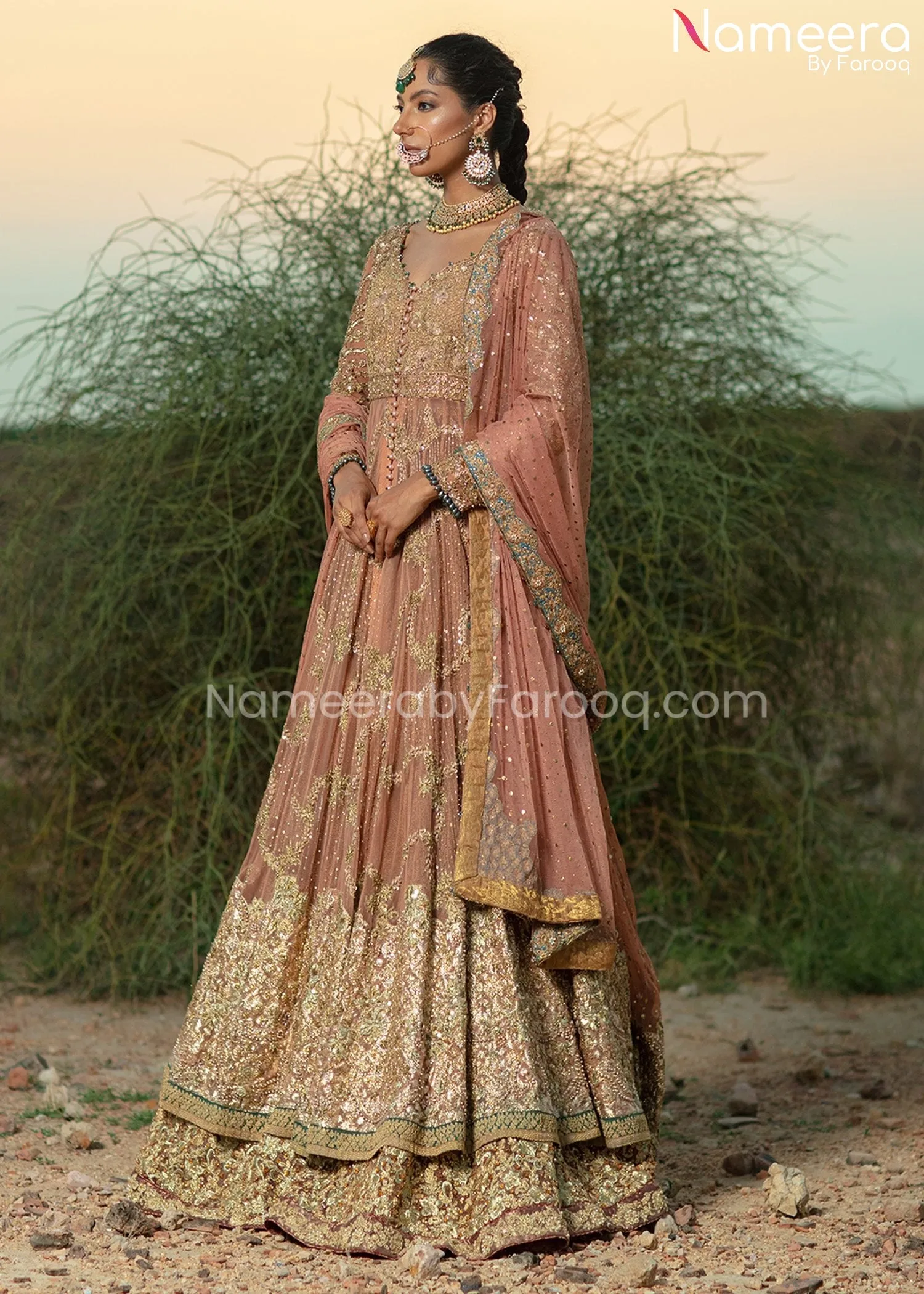 Latest Bridal Lehenga with Traditional Gown #BS658