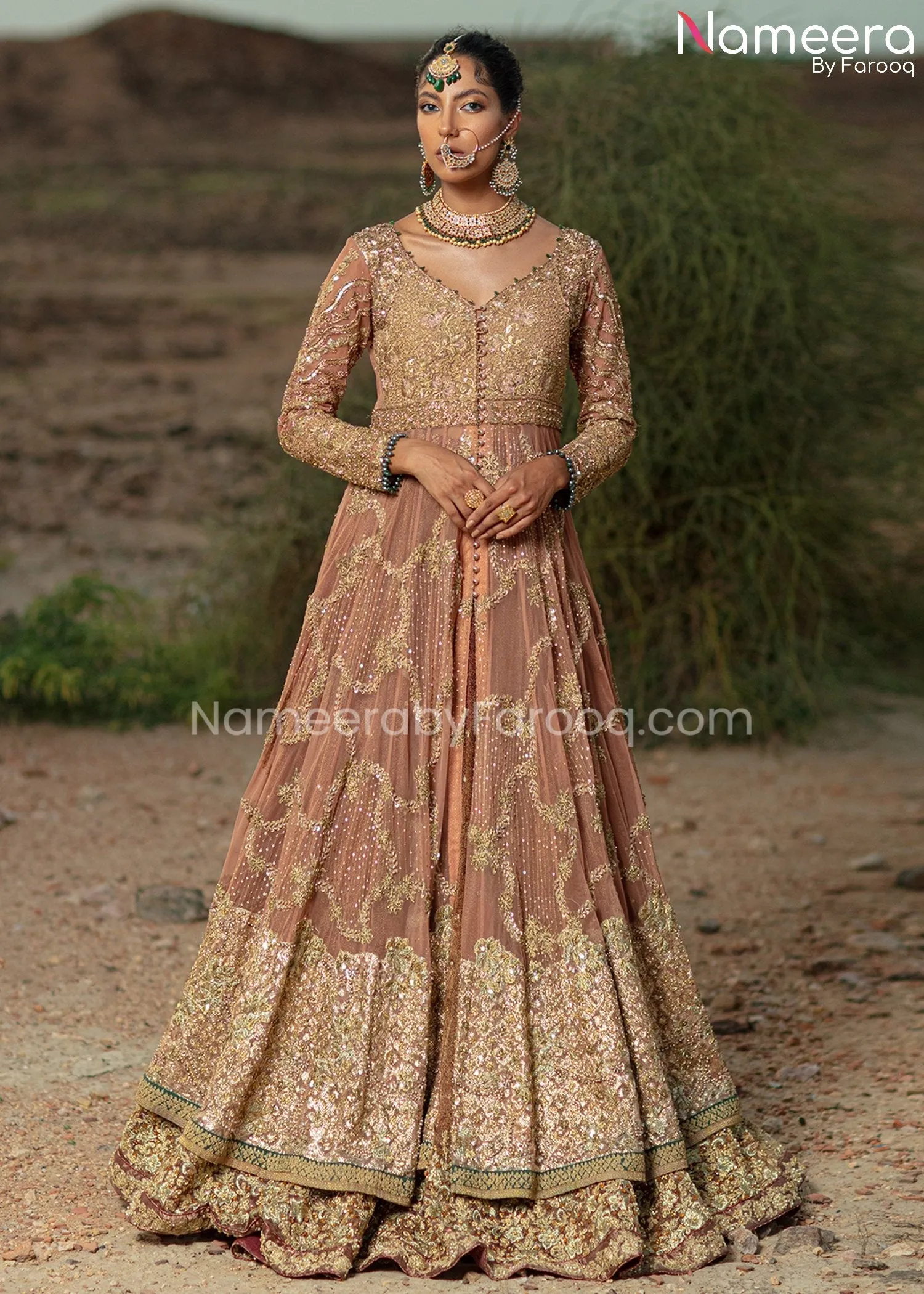 Latest Bridal Lehenga with Traditional Gown #BS658