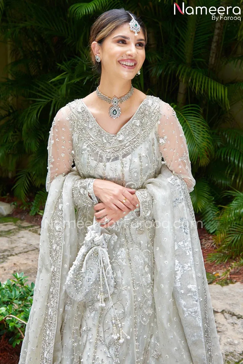 Latest Pakistani Bridal Lehnga Gown Dress Online #BS564