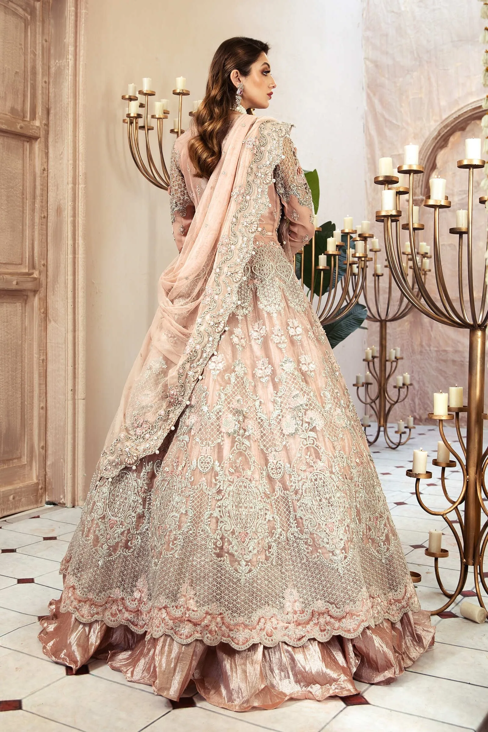 Latest Pakistani Wedding Gown with Lehenga Dress #BS743