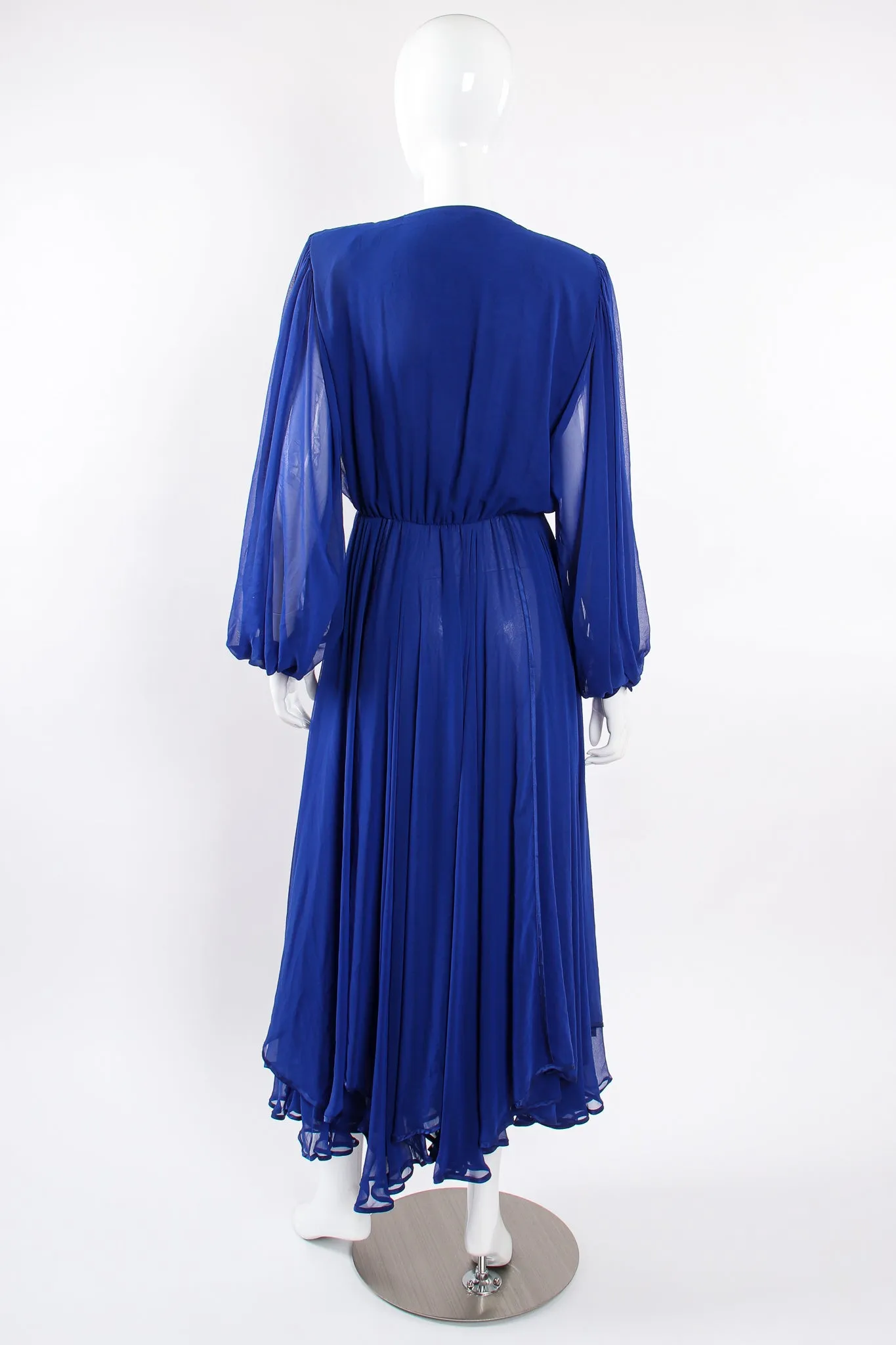 Layered Chiffon Plunge Gown