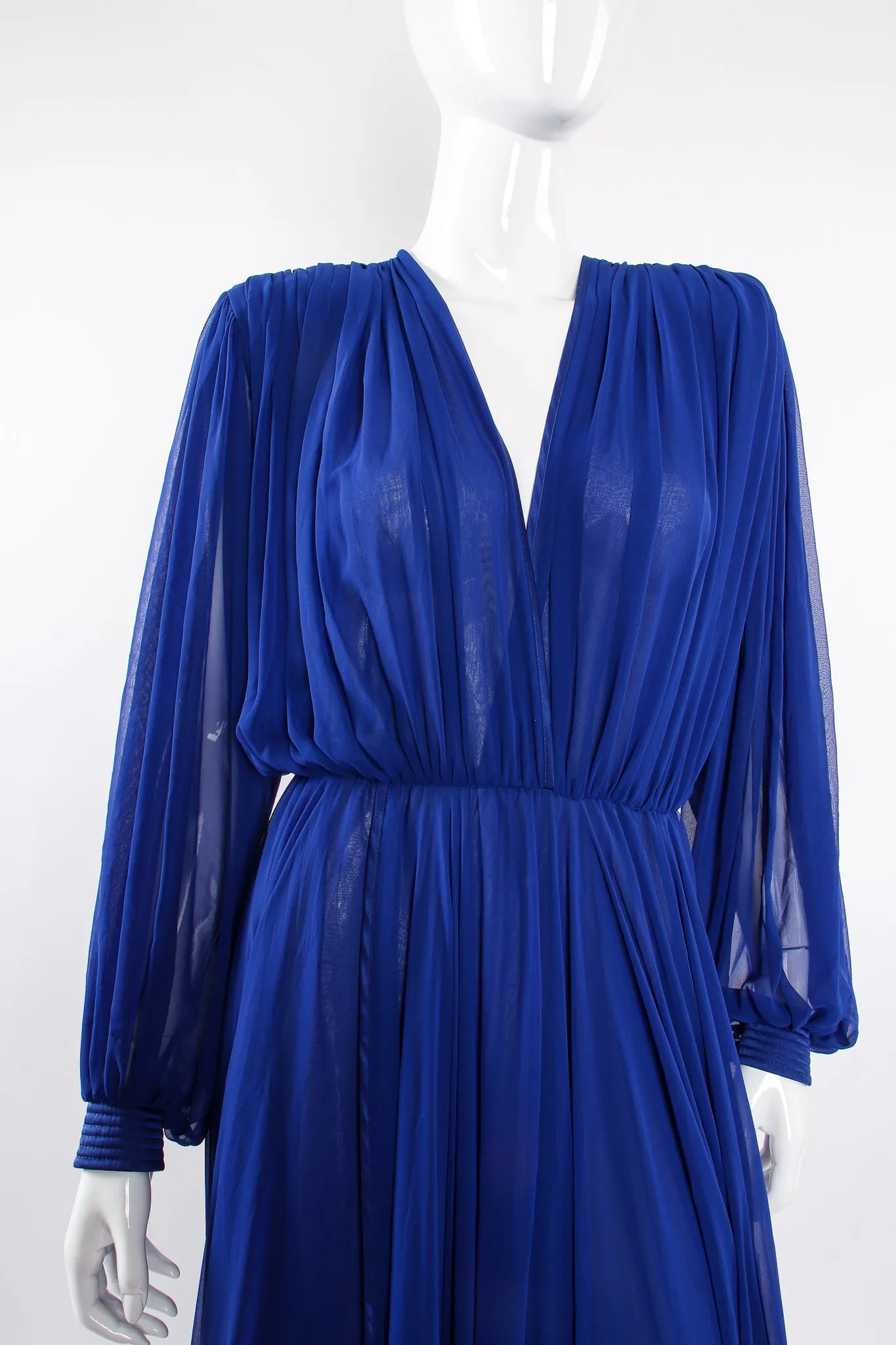 Layered Chiffon Plunge Gown