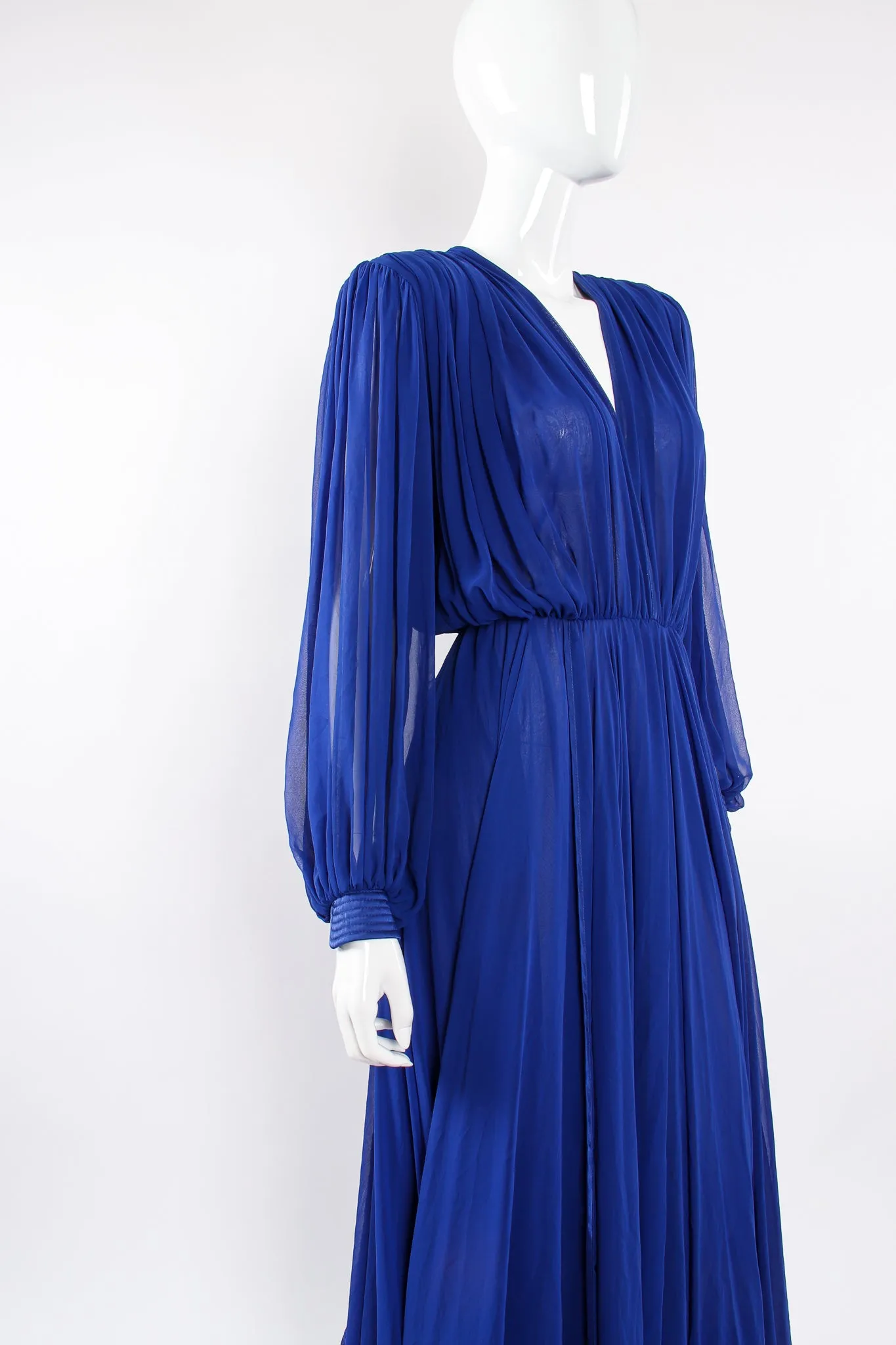 Layered Chiffon Plunge Gown
