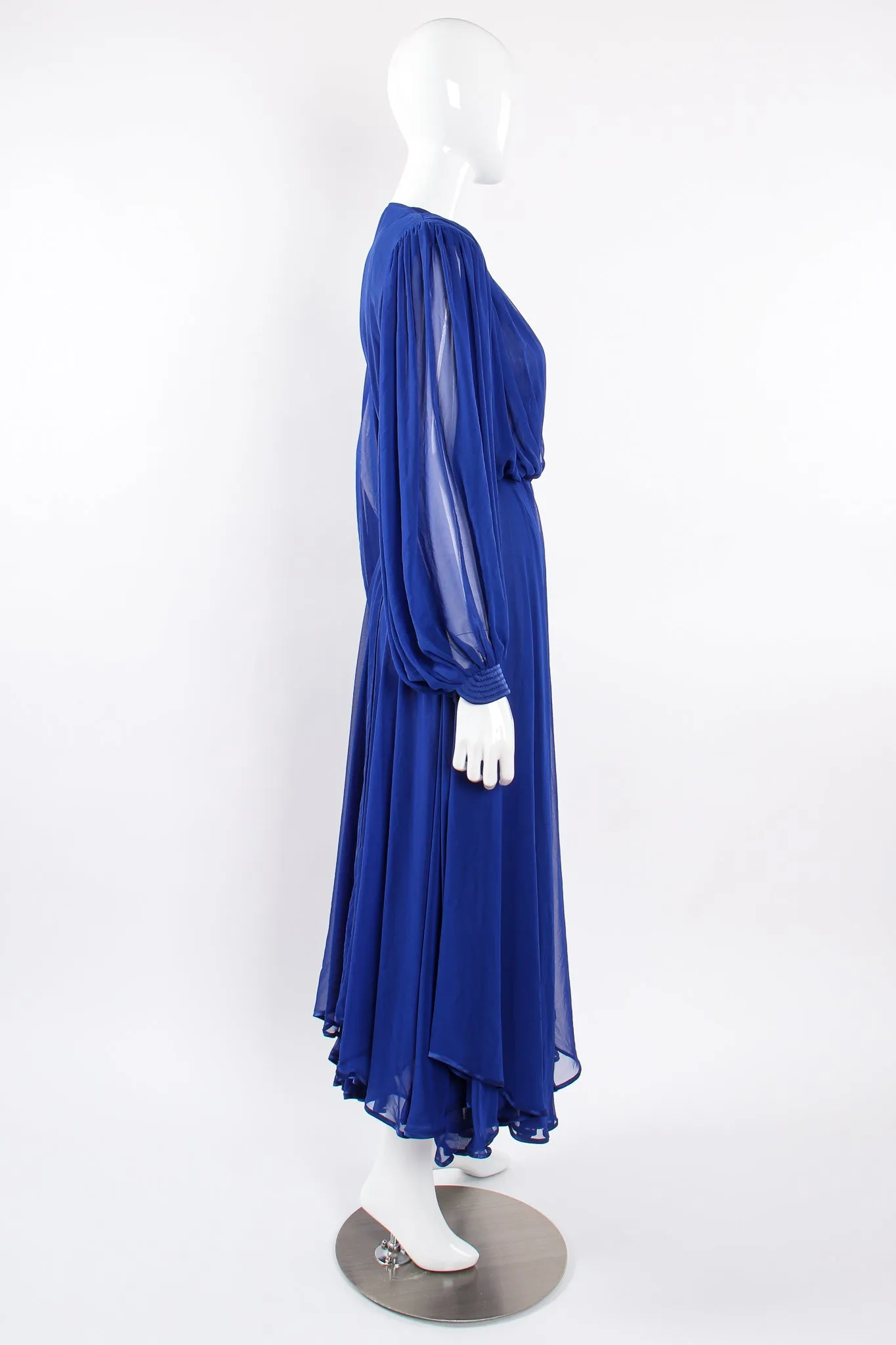 Layered Chiffon Plunge Gown