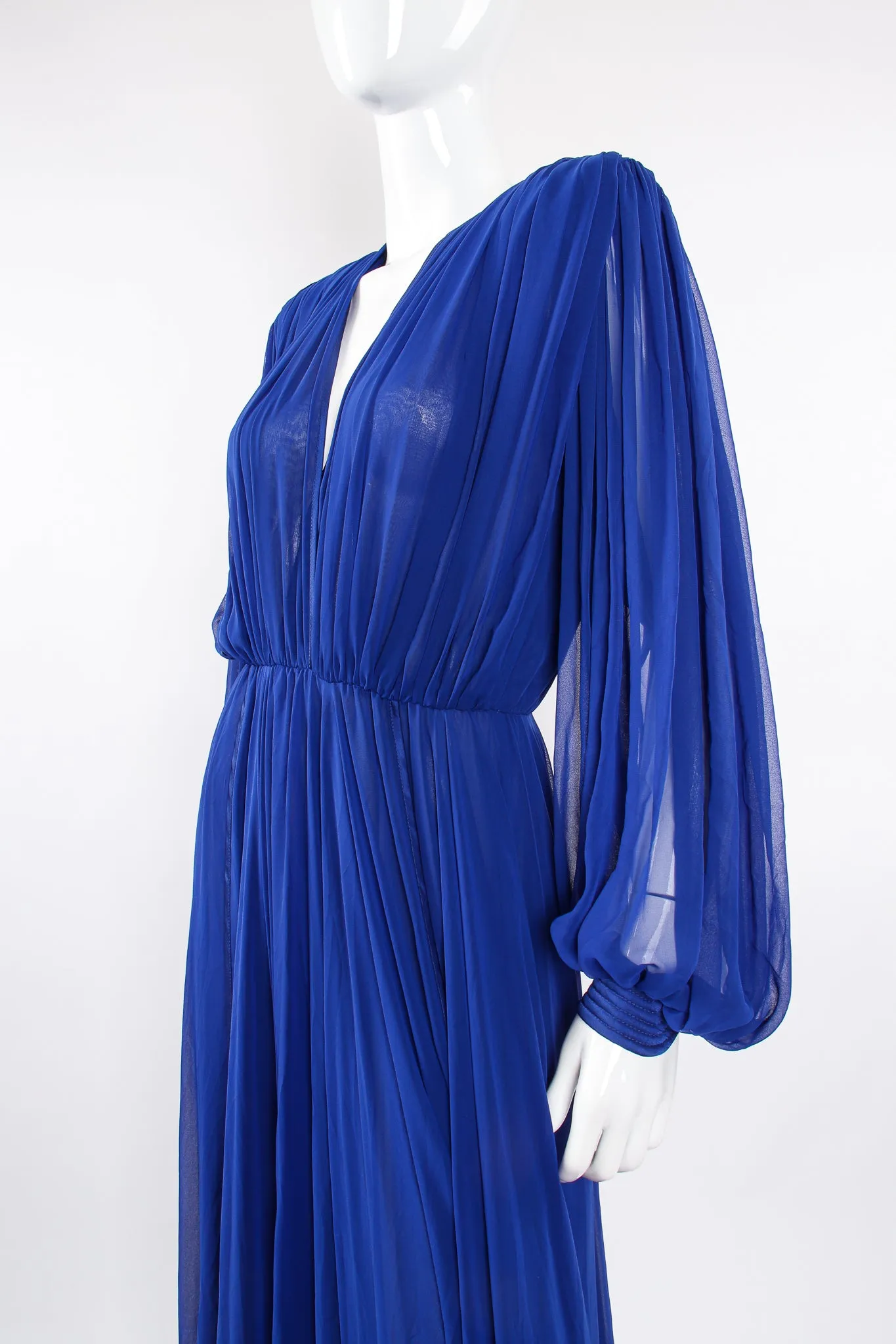 Layered Chiffon Plunge Gown