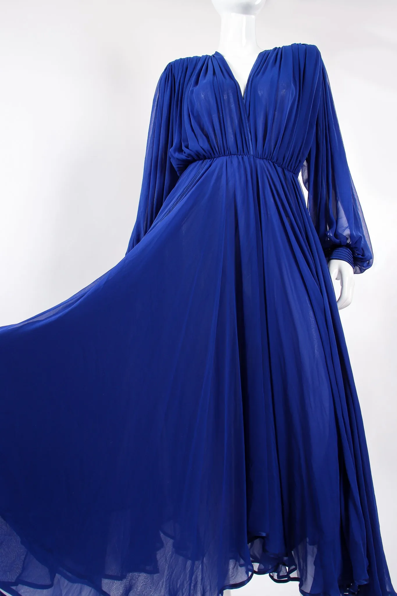 Layered Chiffon Plunge Gown
