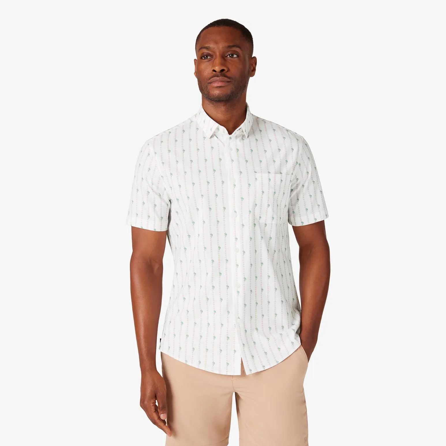 Leeward SS Rose Cactus Stripe