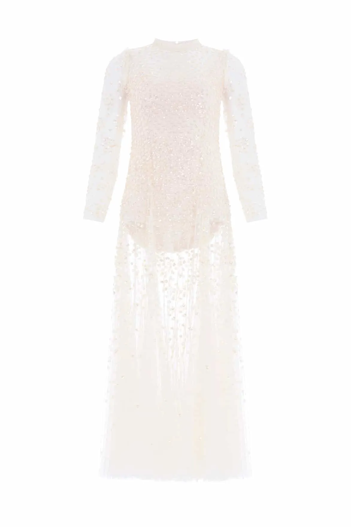 Leila Dot Sheer Ankle Gown
