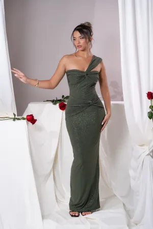 Lesa Olive Glitter Dress