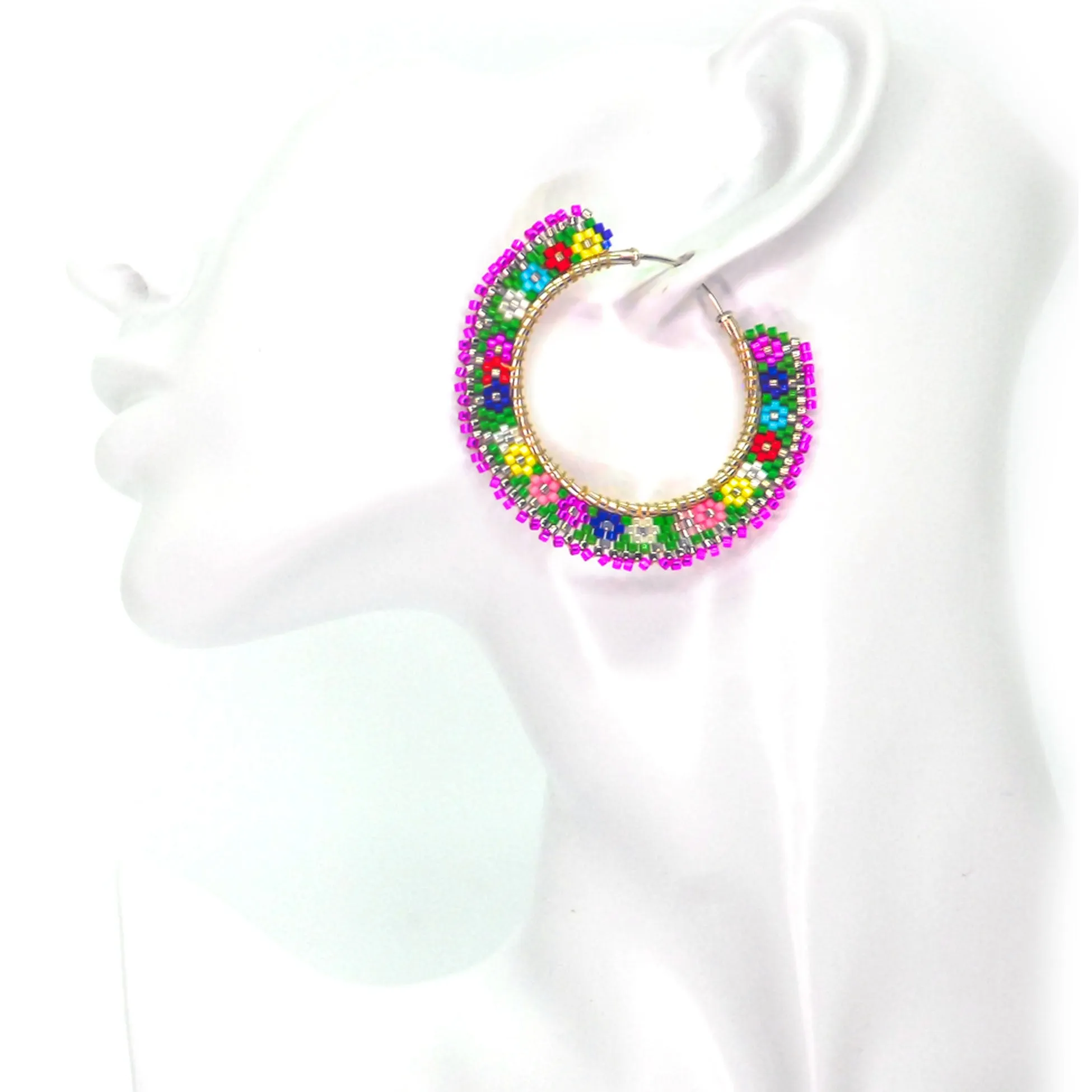 Libia: Multicolor Carnaval Miyuki Earrings