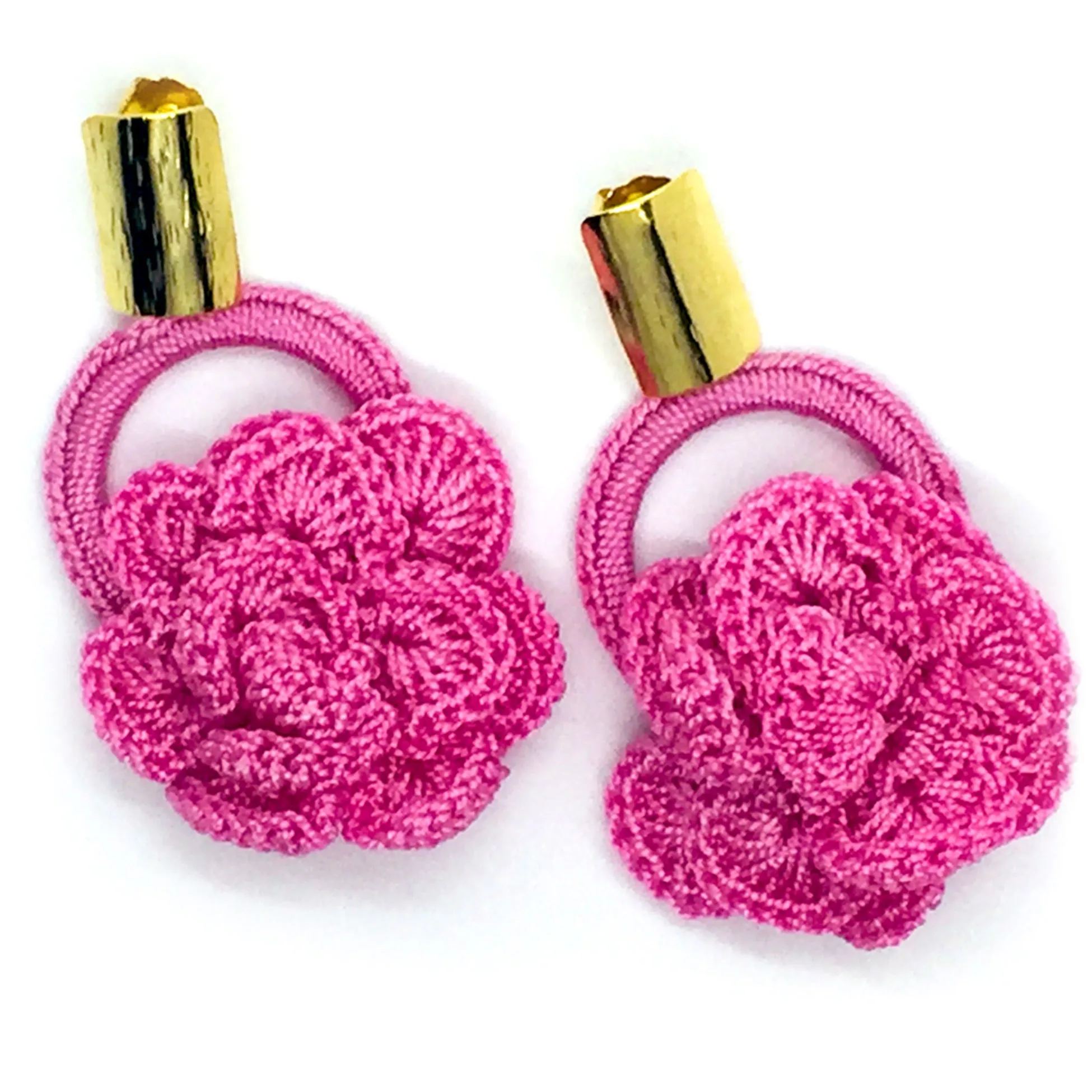 Libia: Pink Crochet Rose 24K Gold