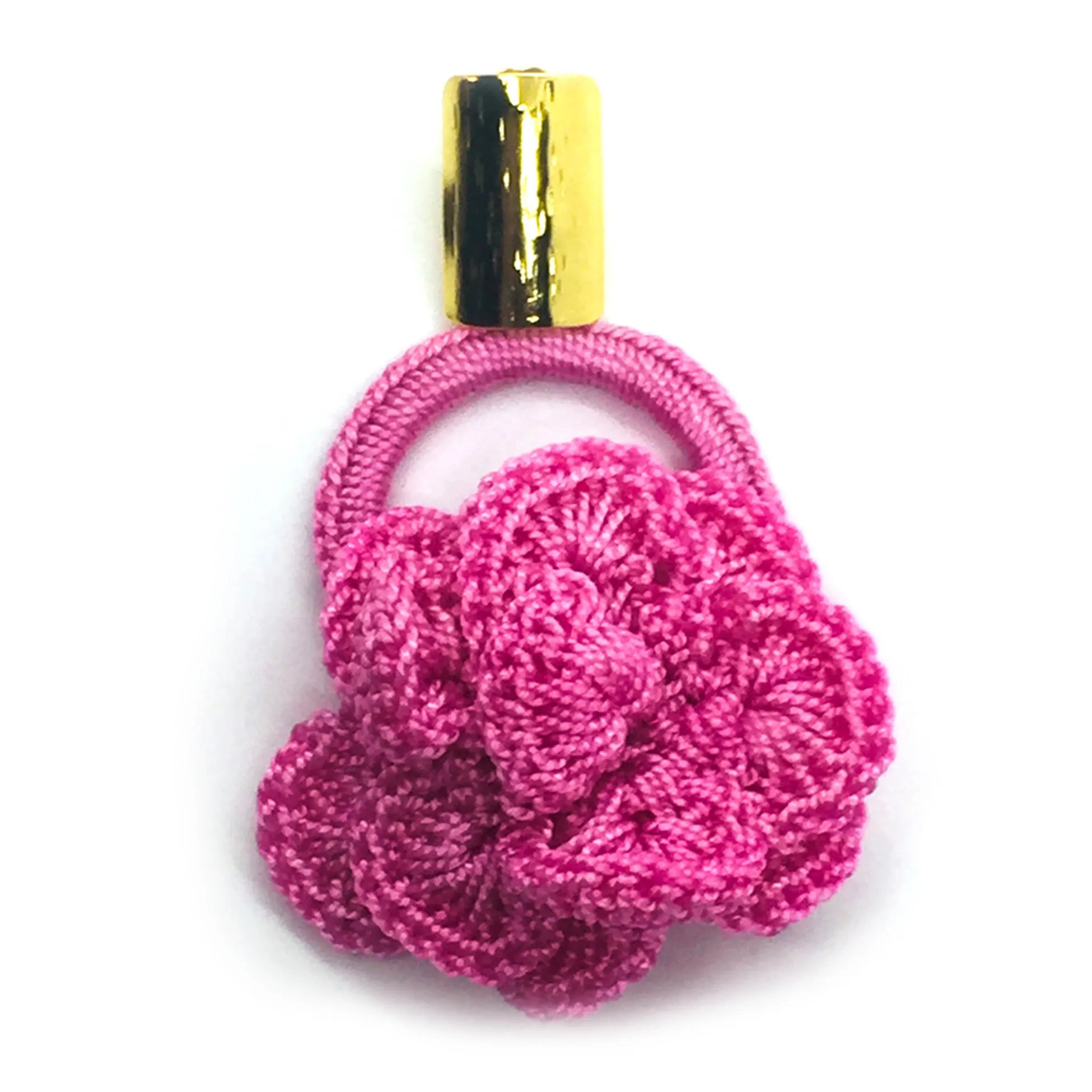 Libia: Pink Crochet Rose 24K Gold