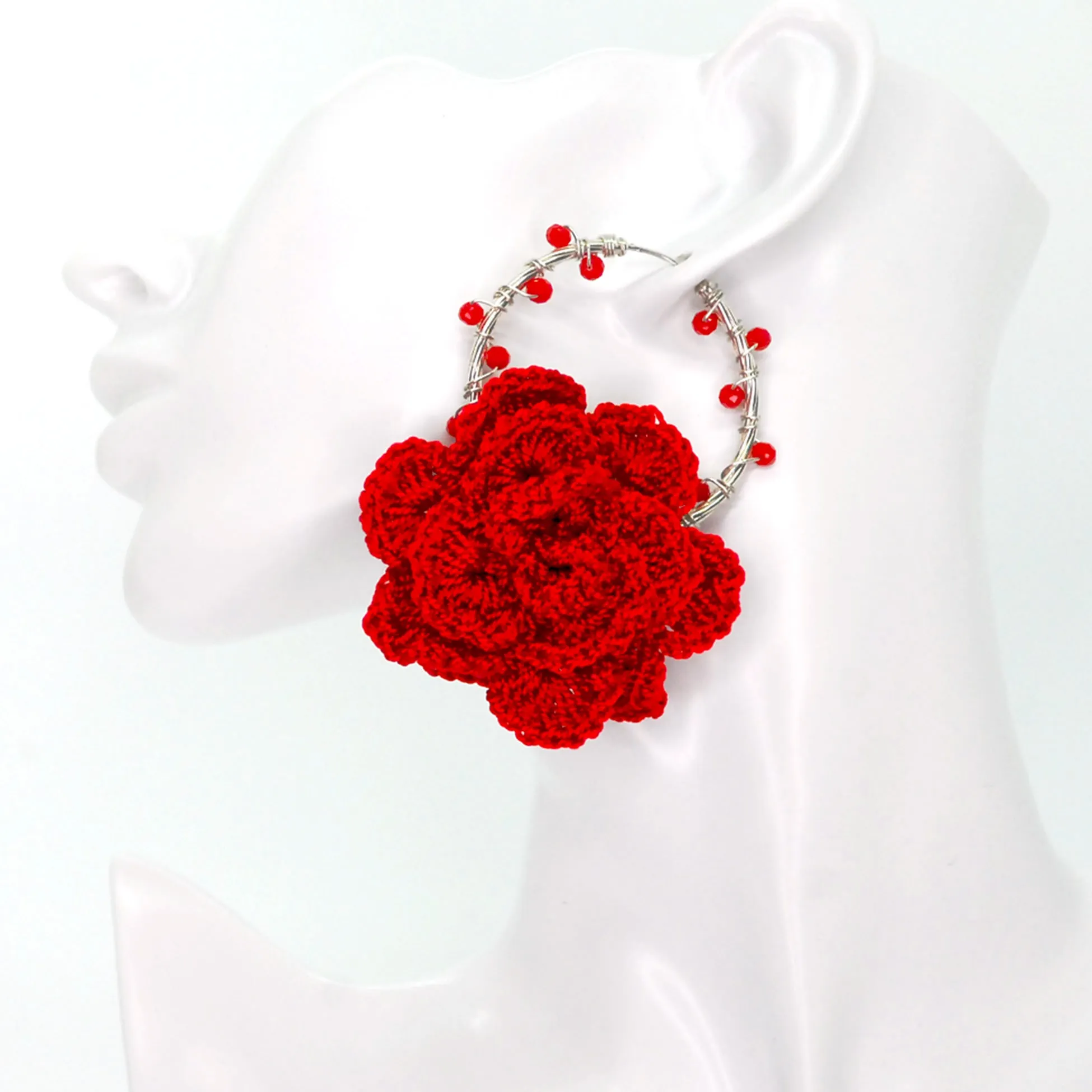 Libia: Sterling Silver Red Rosal