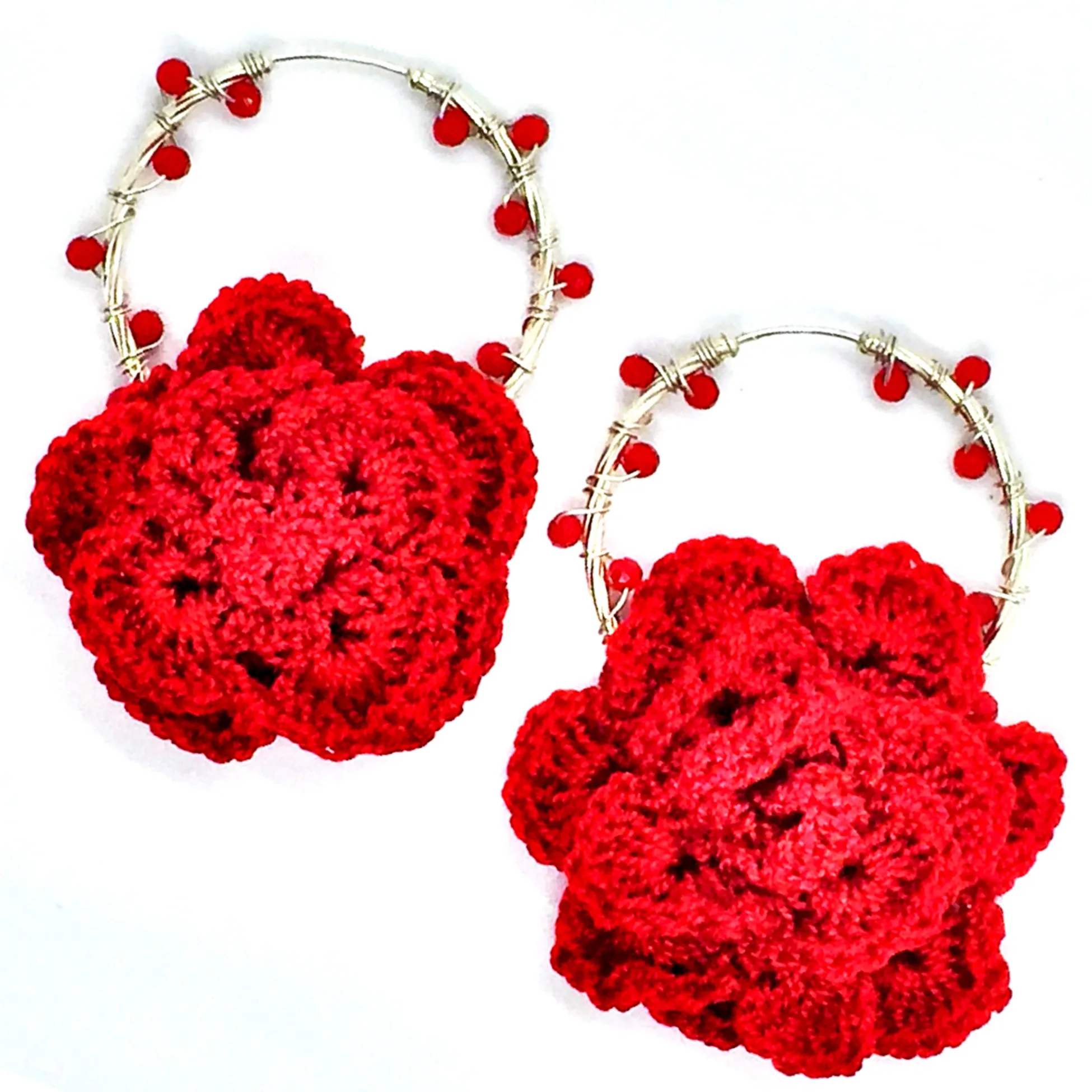 Libia: Sterling Silver Red Rosal