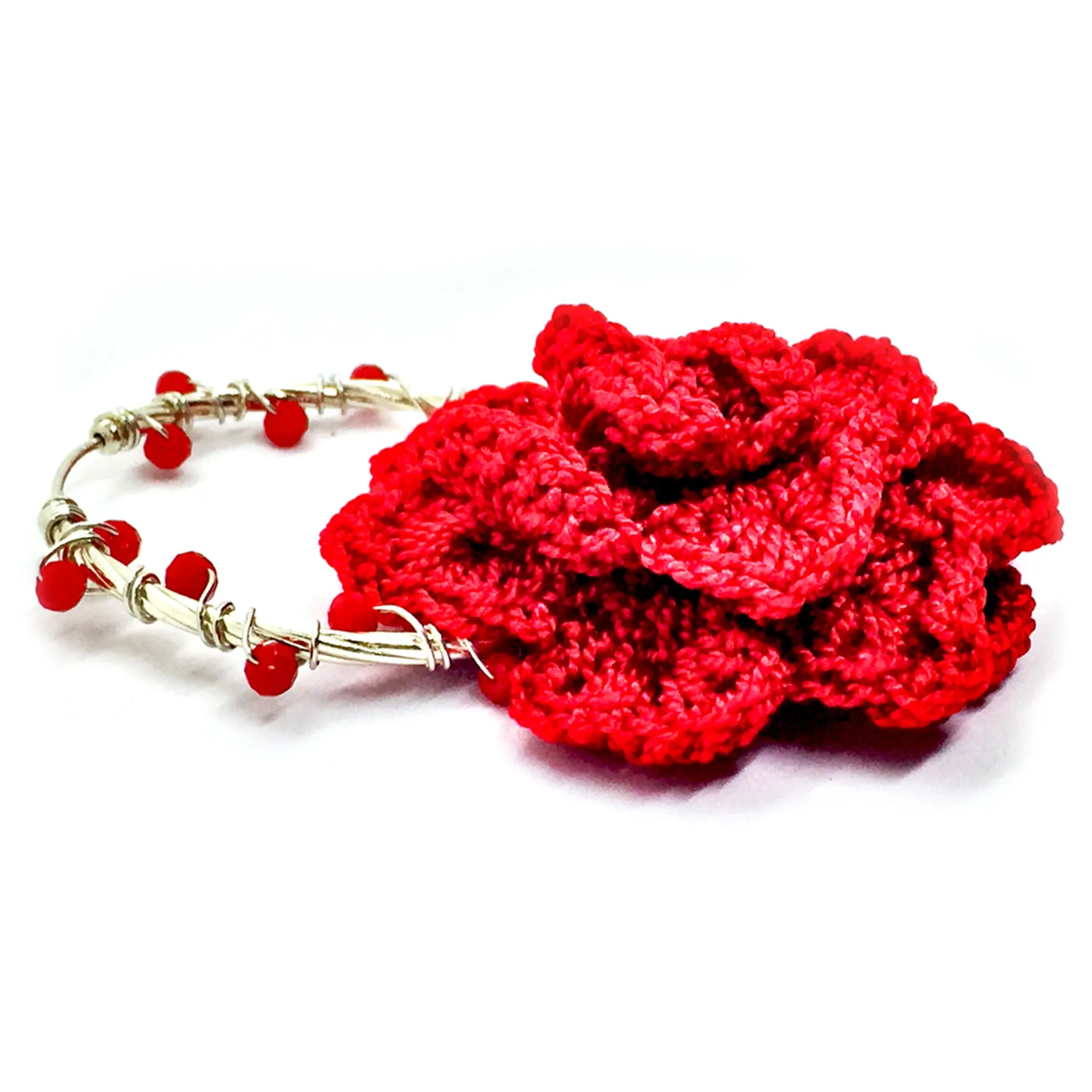 Libia: Sterling Silver Red Rosal
